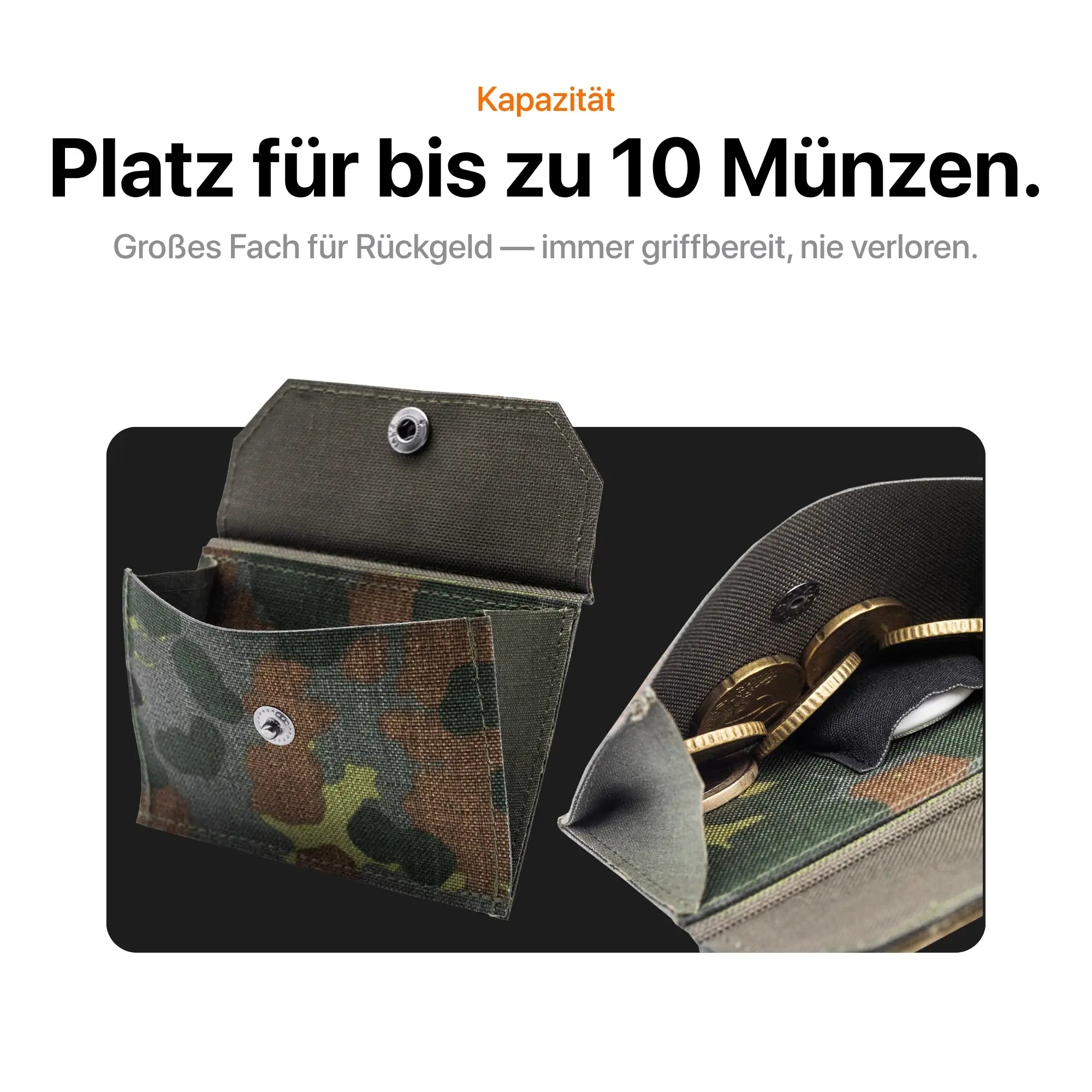 Tactical Wallet Münzfach - 5-Farben Flecktarn