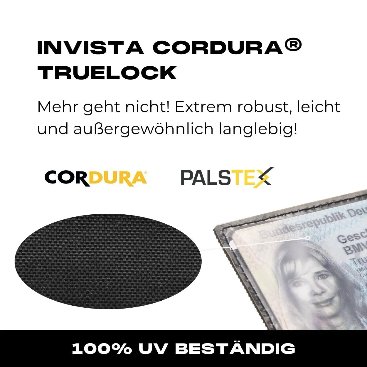 Ausweisfach mit Hakenklett in Schwarz