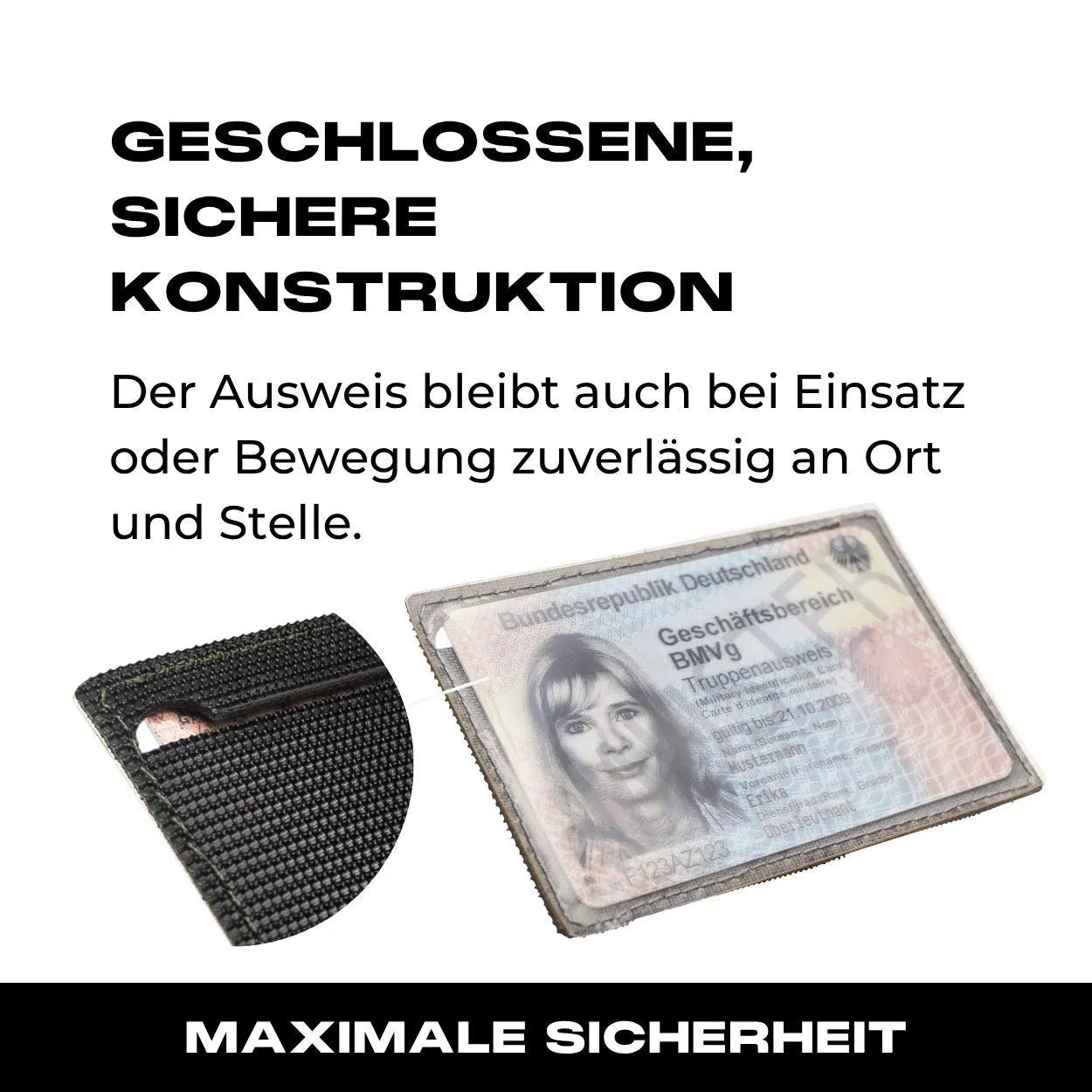 Ausweisfach mit Hakenklett in WG