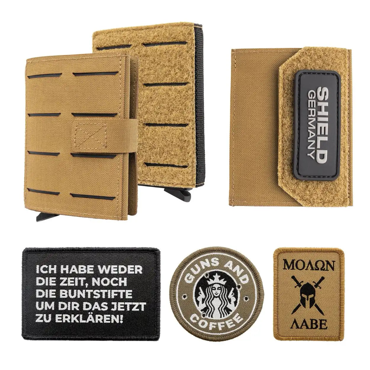 Tactical Wallet inkl. 3x Patch + Münzfach - Coyote