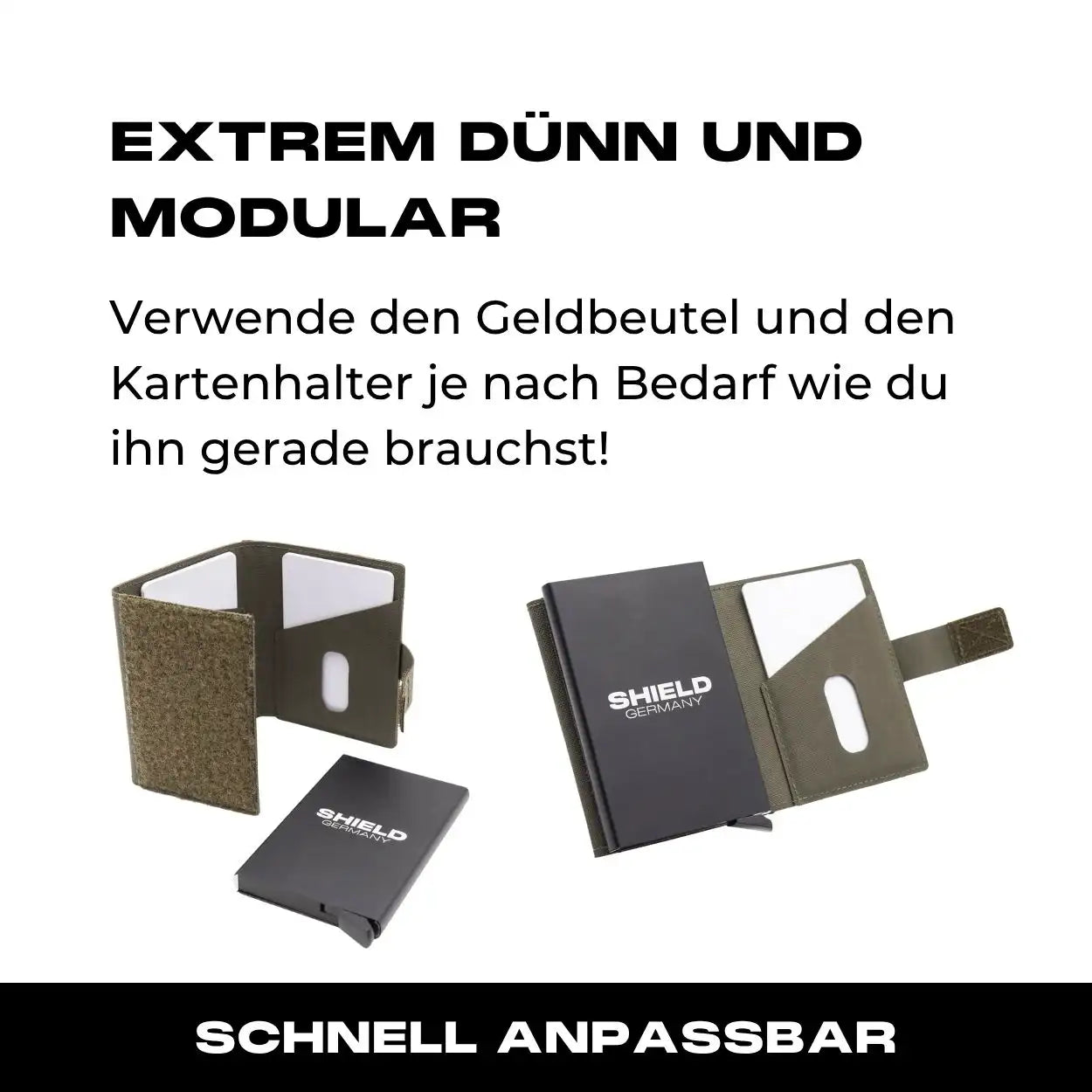 Tactical Wallet inkl. 3x Patch + Münzfach - Steingrau Oliv