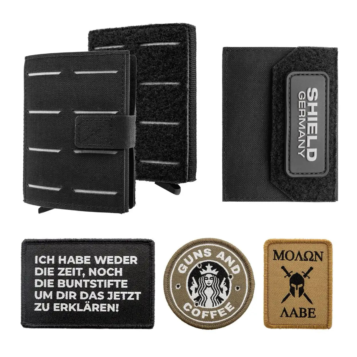 Tactical Wallet inkl. 3x Patch + Münzfach - Schwarz