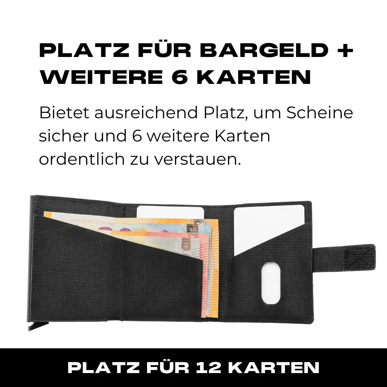 Tactical Wallet inkl. 3x Patch + Münzfach - Schwarz