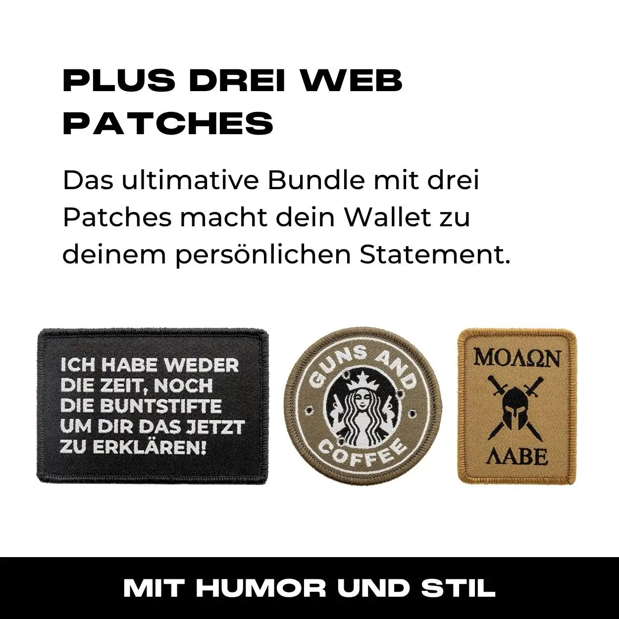 Tactical Wallet inkl. 3x Patch + Münzfach - Wolfgrey