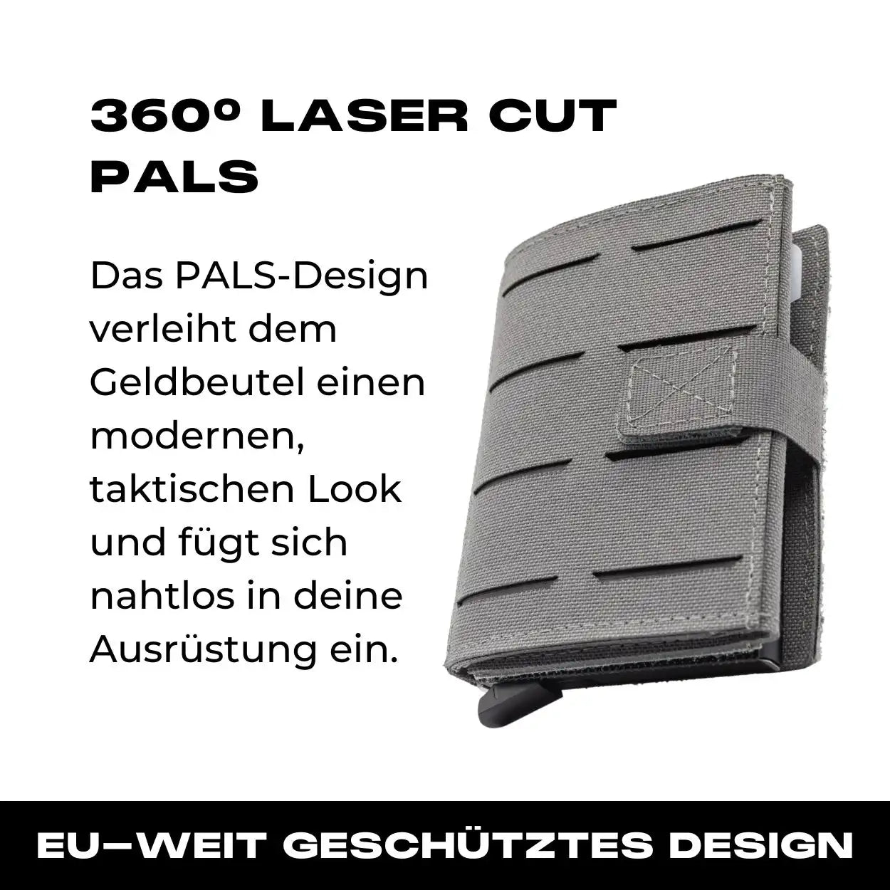 Tactical Wallet inkl. 3x Patch + Münzfach - Wolfgrey