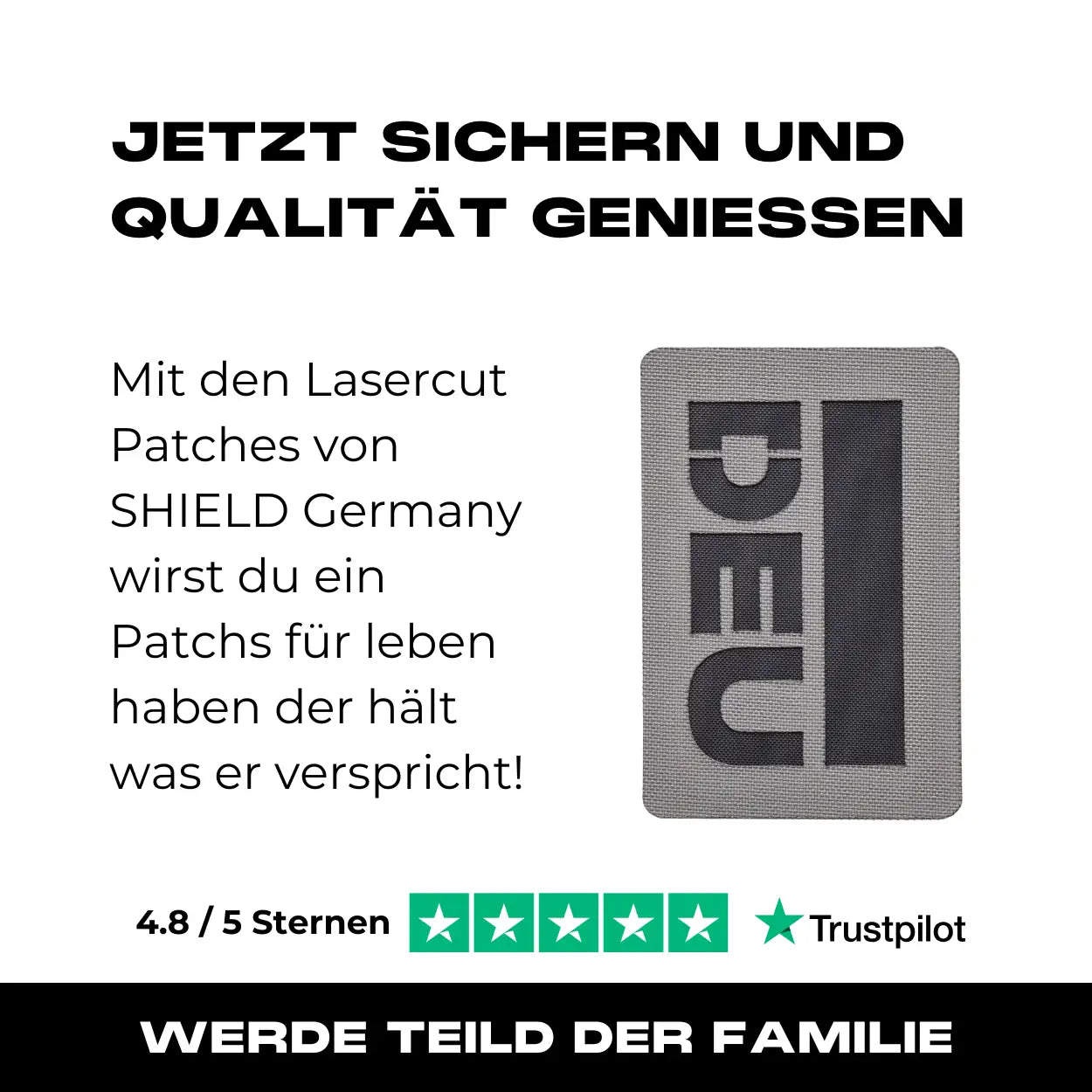 Lasercut Patch - DEU - Wolfgrey