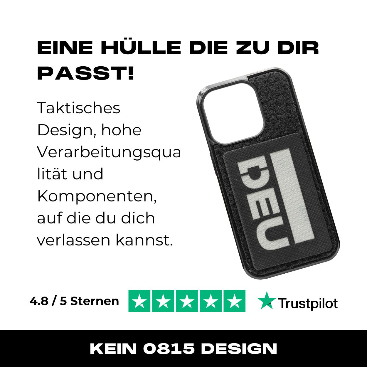 Tactical Case mit schwarzem Flauschklett - iPhone 15 Reihe