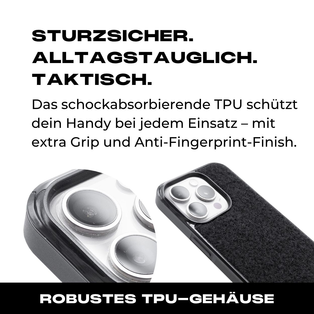 Tactical Case mit Wolfgrey Flauschklett - iPhone 15 Reihe