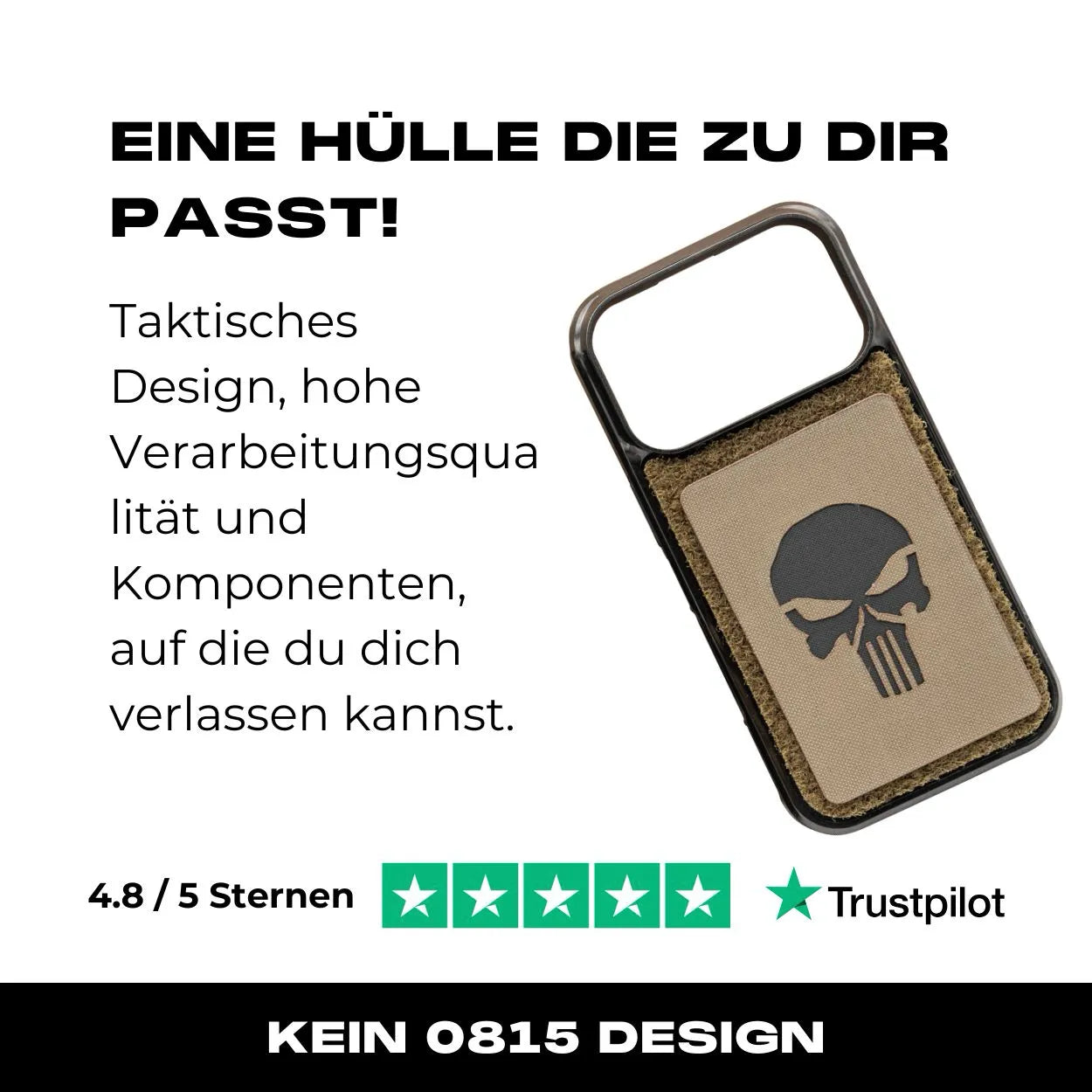 Tactical Case mit Steingrau Oliv Flauschklett - iPhone 17 Reihe