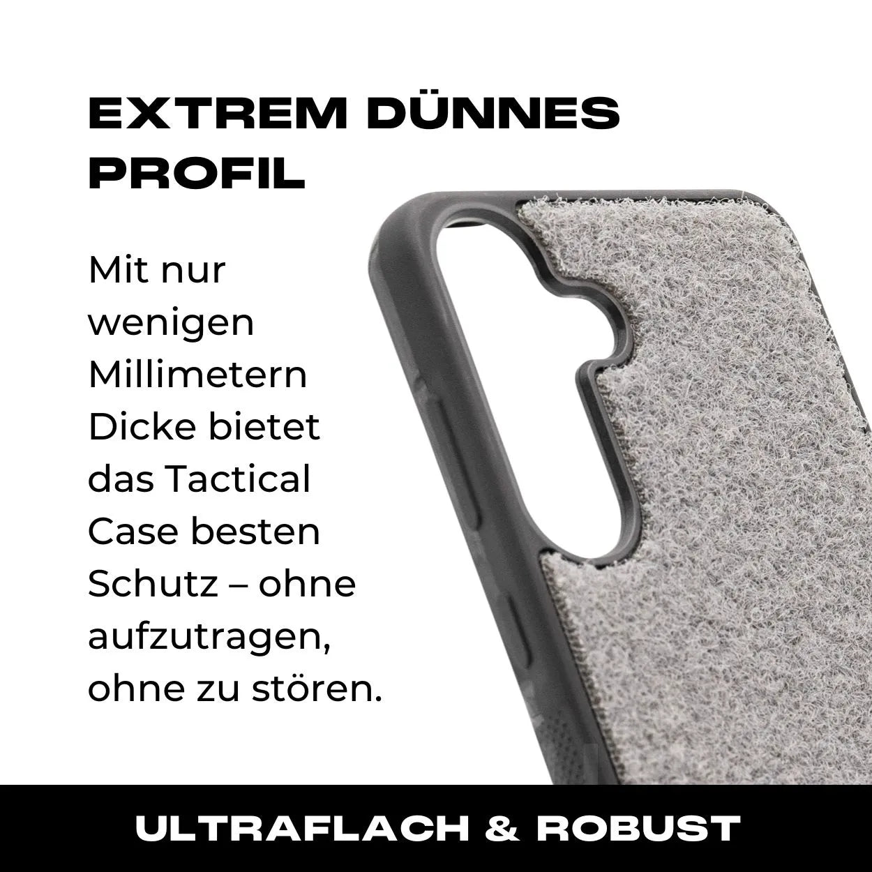 Tactical Case mit Steingrau Wolfgrey Flauschklett - Samsung Galaxy S24 Reihe