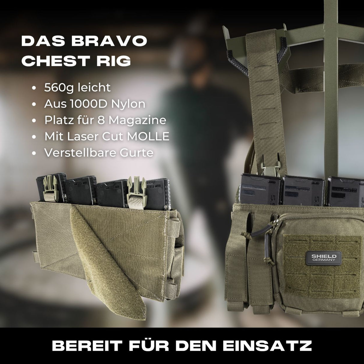 Chest Rig BRAVO in stone grey olive