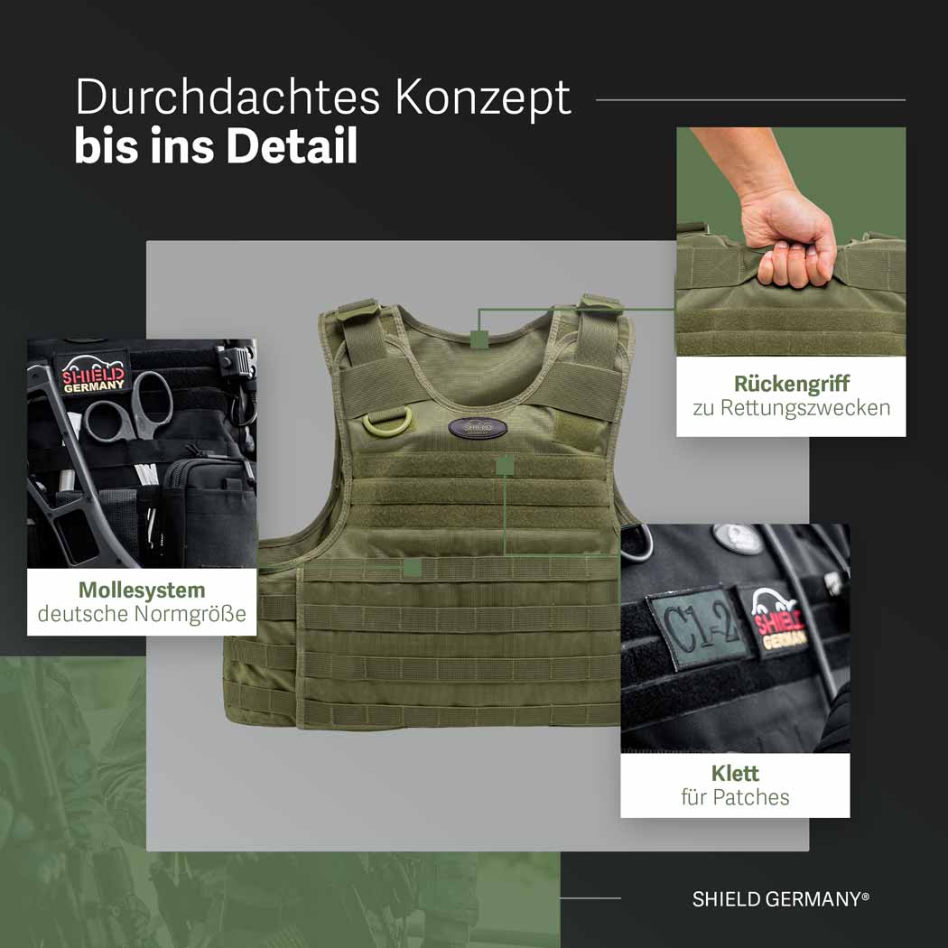 Shield Germany Ballistische Schutzplatte (gem. SK4/NIJ IV), Stand
