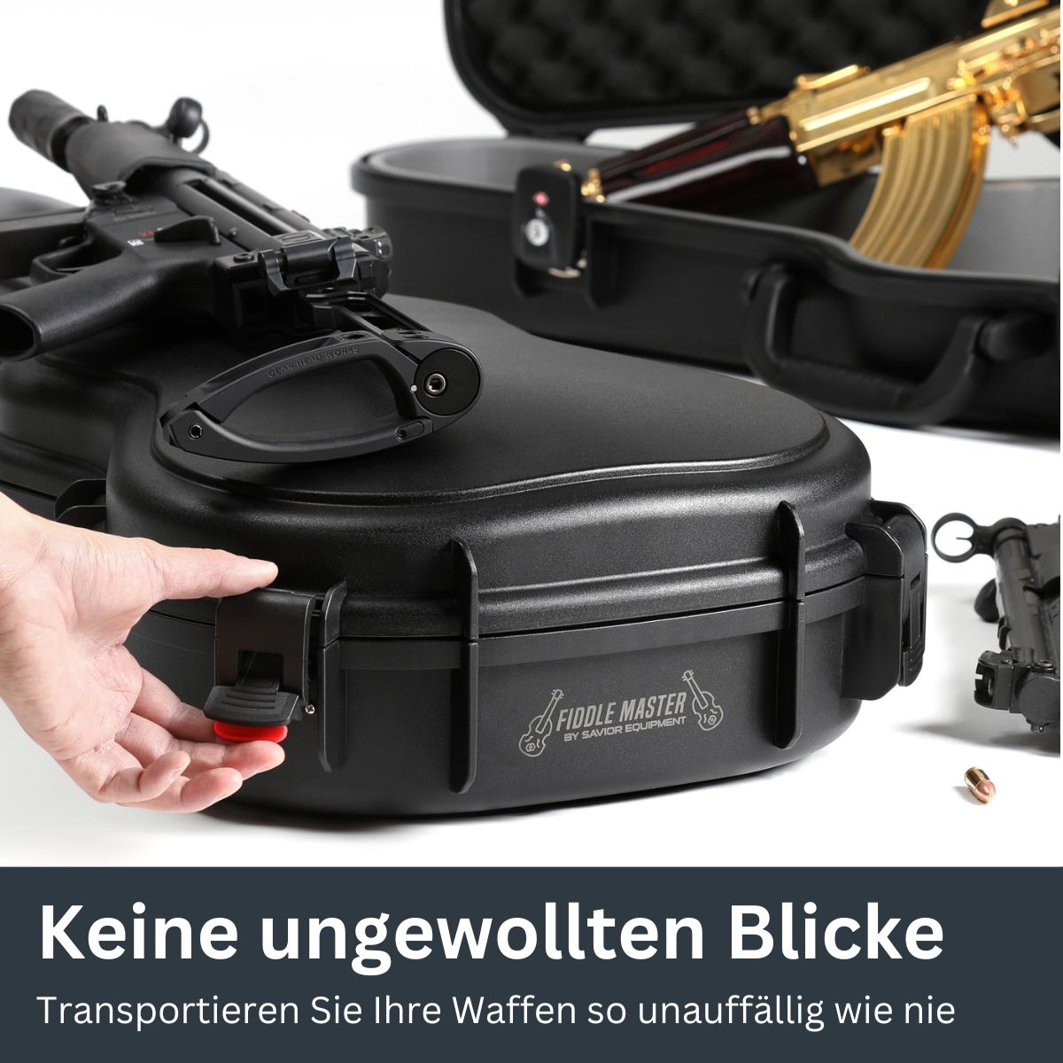 Hartschalenkoffer klein - Gitarren Optik Schwarz