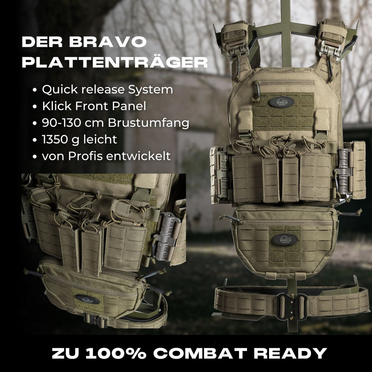 BRAVO Plattenträger - All in One Bundle - Steingrau Oliv