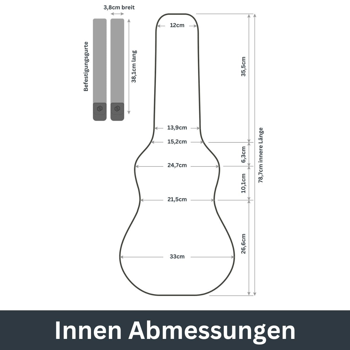 Hartschalenkoffer klein - Gitarren Optik Schwarz