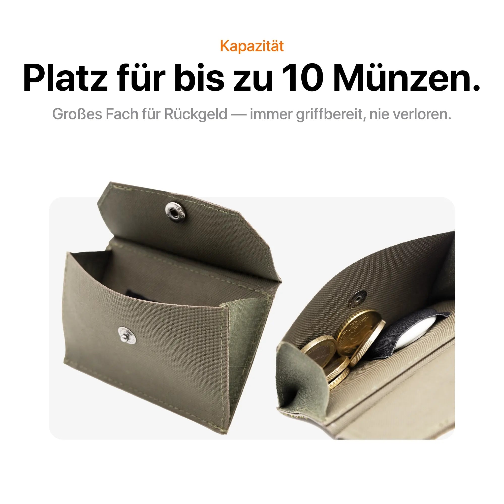 Tactical Wallet Münzfach - Steingrau Oliv