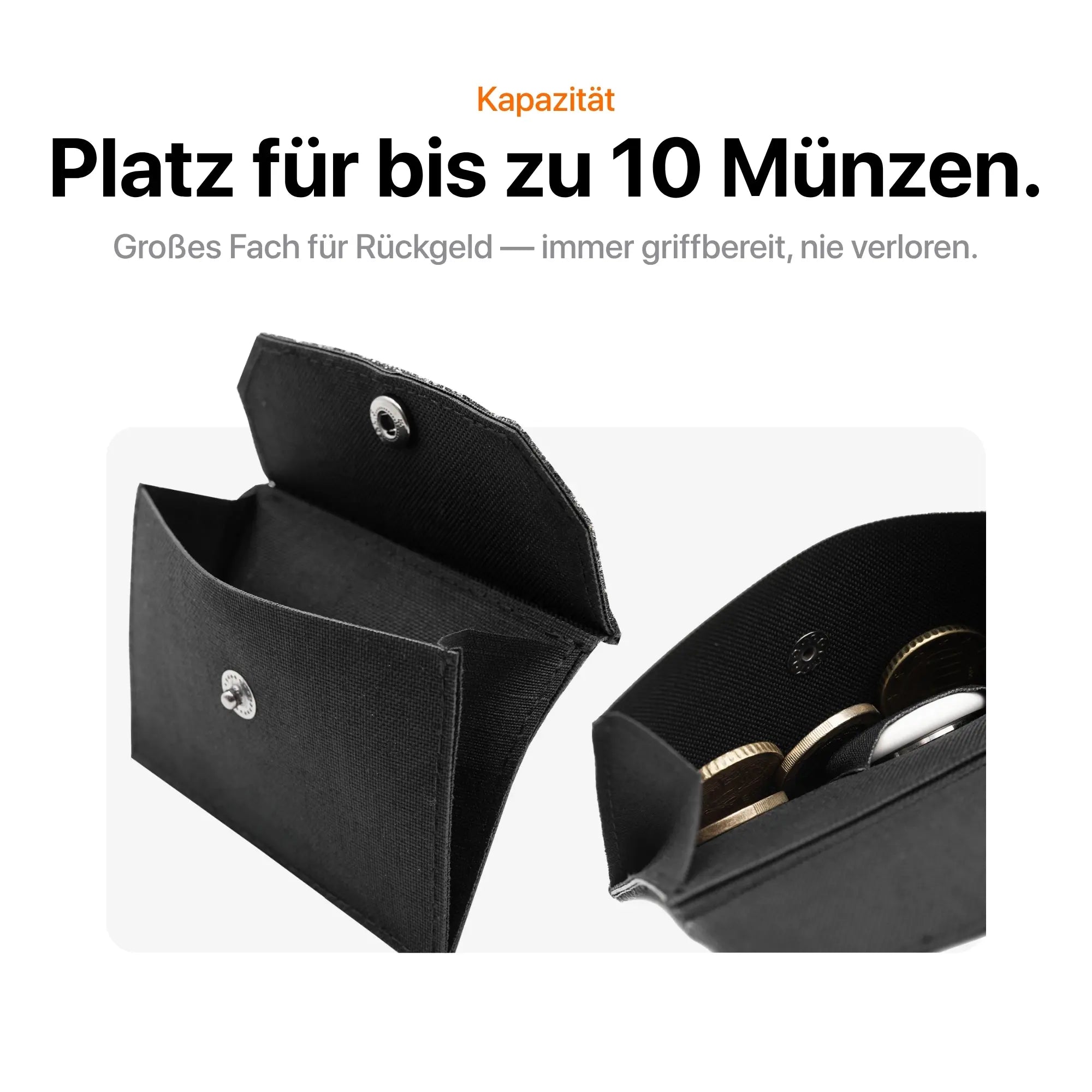 Tactical Wallet Münzfach - Schwarz
