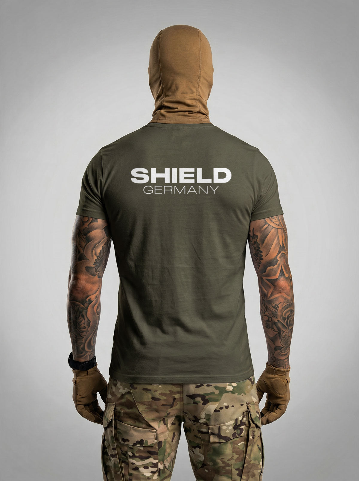 SHIELD Germany Logo T-Shirt - Dunkeloliv