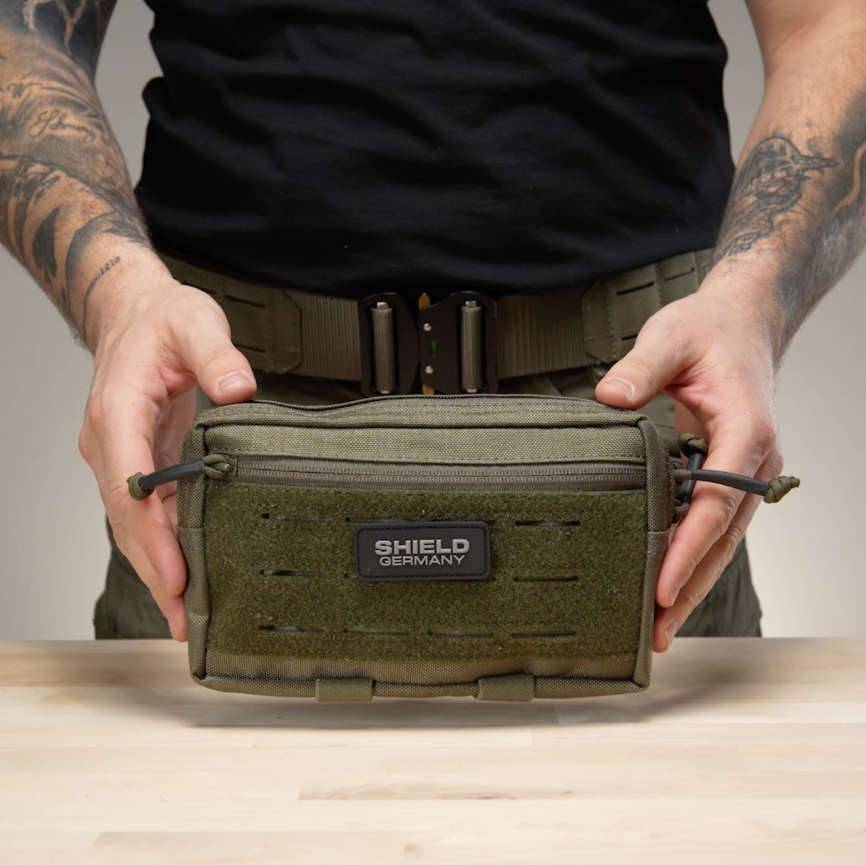 Utility Pouch BRAVO rectangular in stone grey-olive