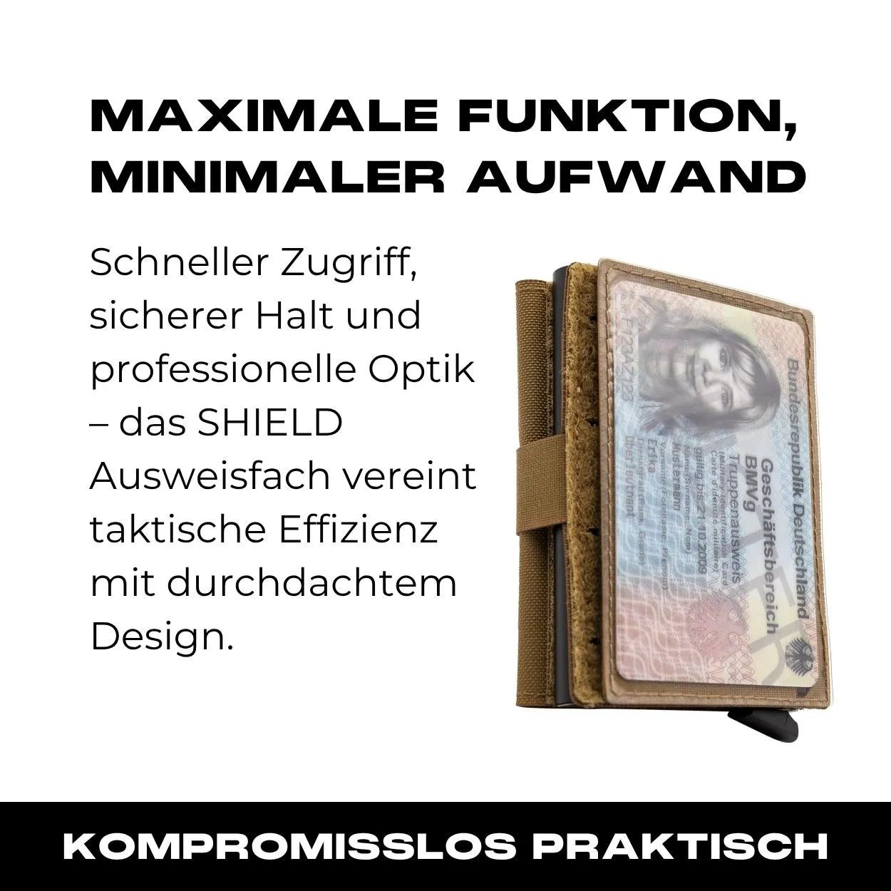 Ausweisfach mit Hakenklett in Coyote