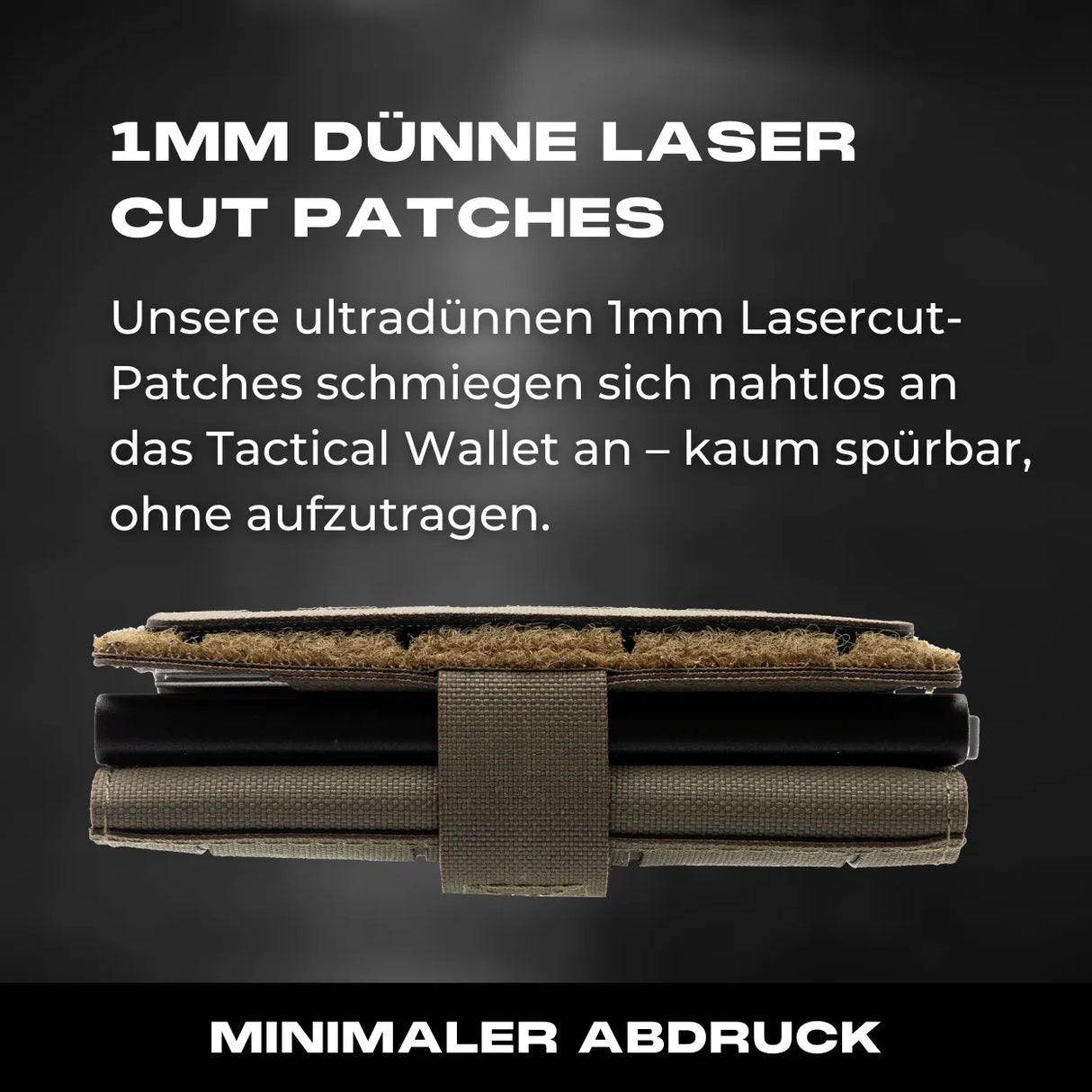 Tactical Wallet Steingrau Oliv inkl. 3 Lasercut Patches