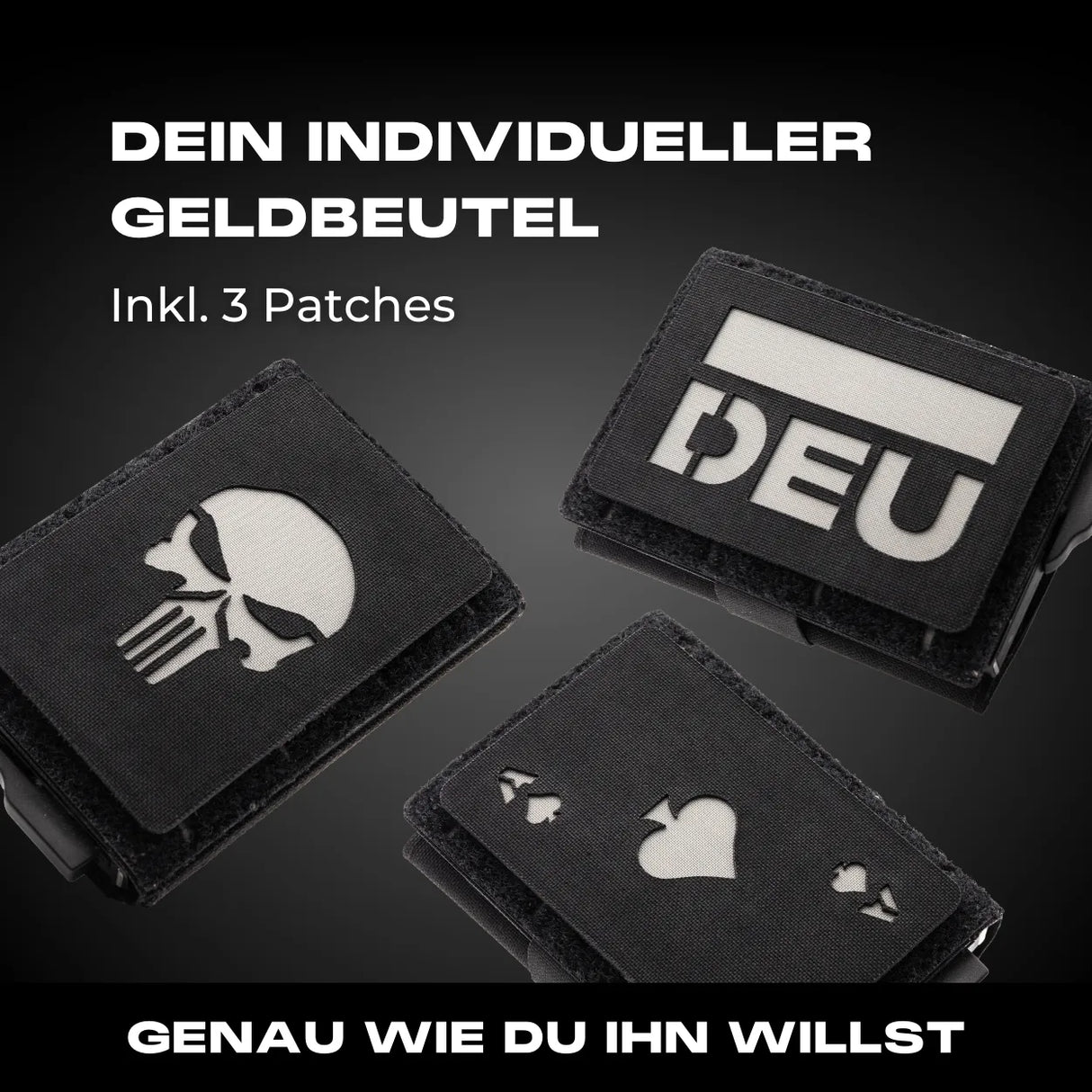 Tactical Wallet Schwarz inkl. 3 Lasercut Patches