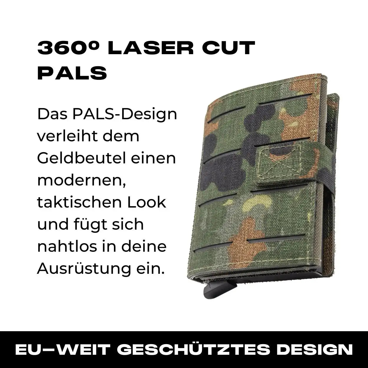 Tactical Wallet inkl. 3x Patch + Münzfach - 5 Farben Flecktarn