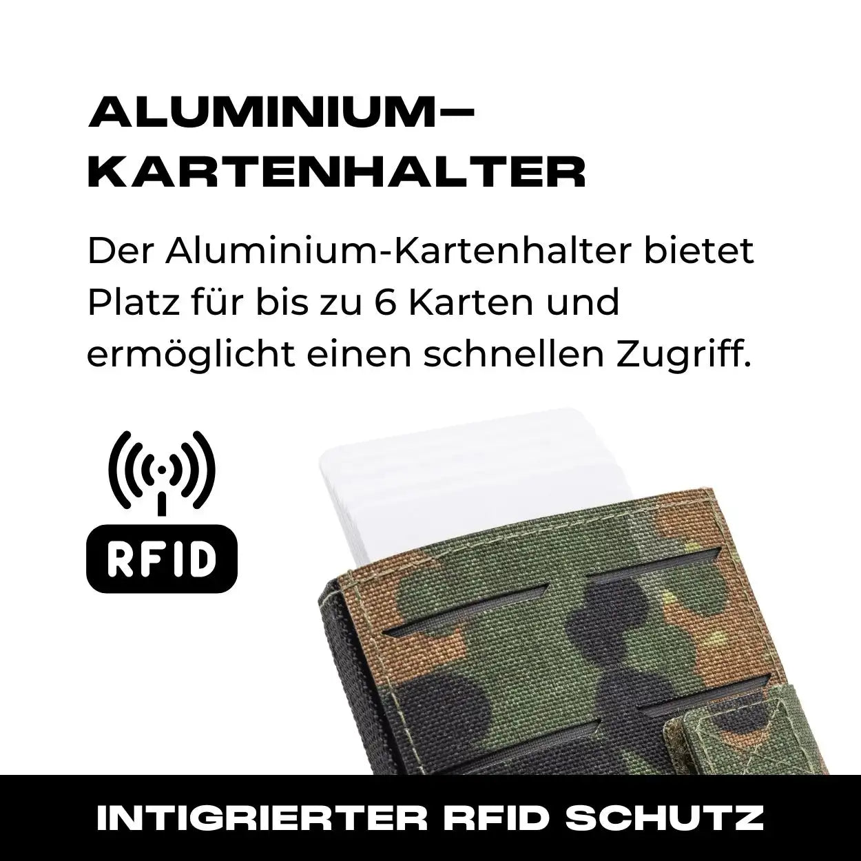 Tactical Wallet inkl. 3x Patch + Münzfach - 5 Farben Flecktarn
