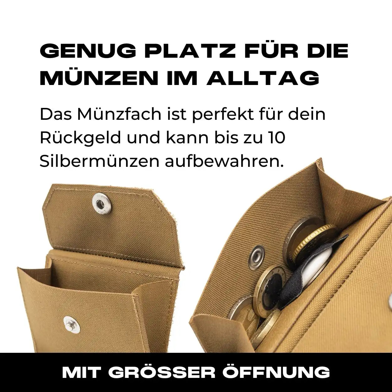 Tactical Wallet inkl. 3x Patch + Münzfach - Coyote