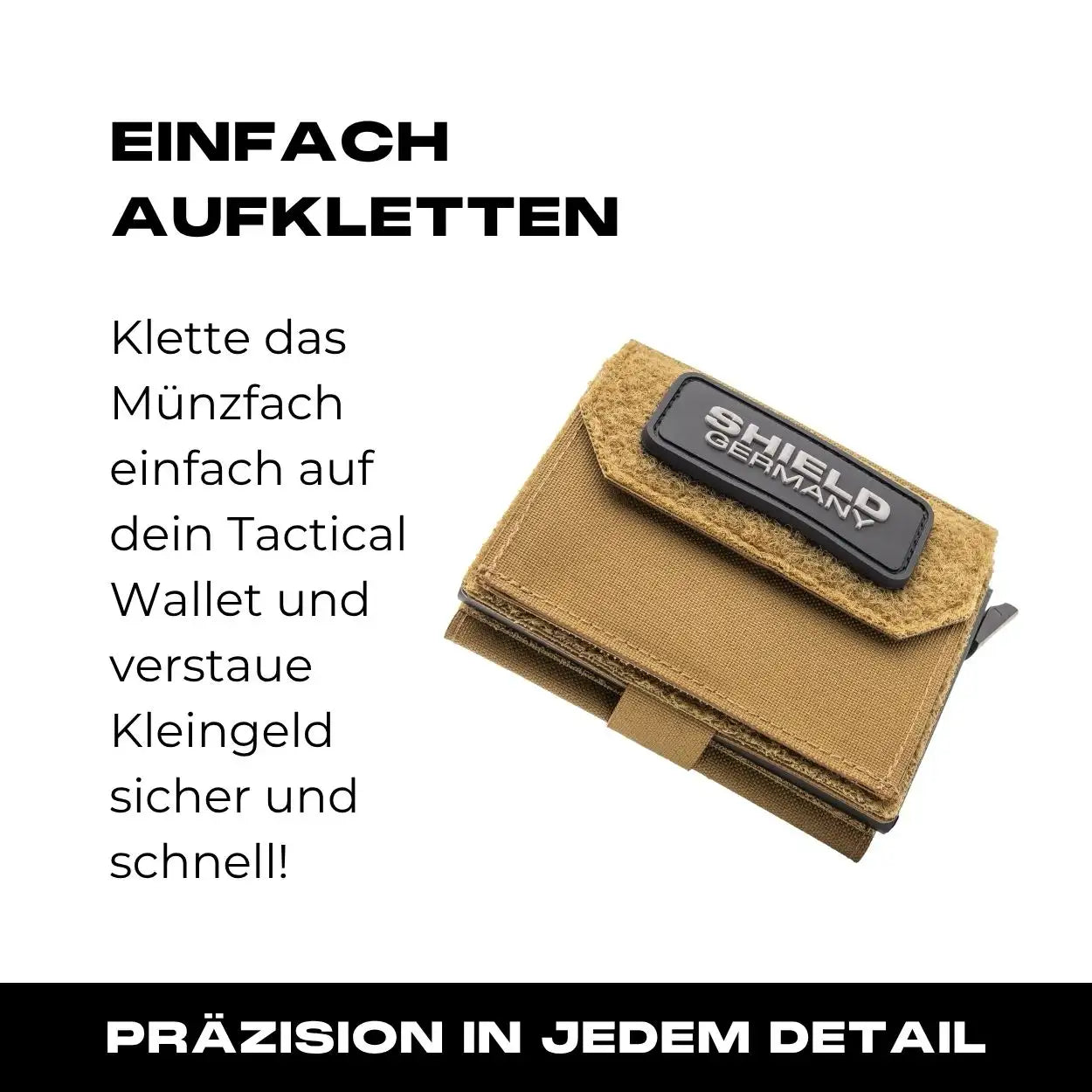 Tactical Wallet inkl. 3x Patch + Münzfach - Coyote