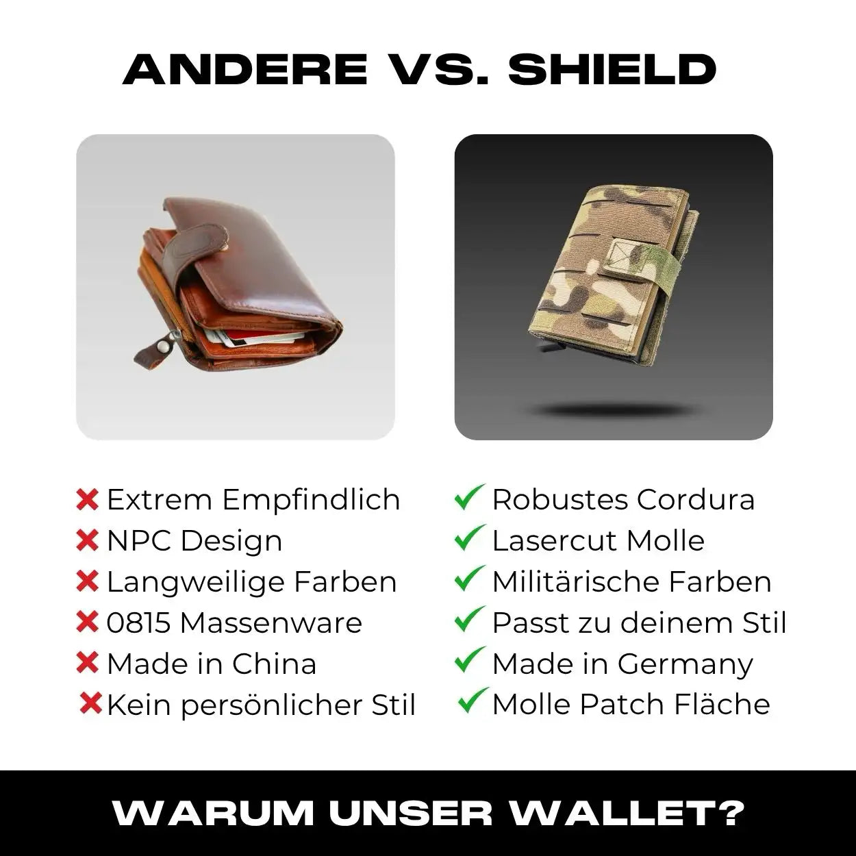 Tactical Wallet inkl. 3x Patch + Münzfach - Multicam Hell