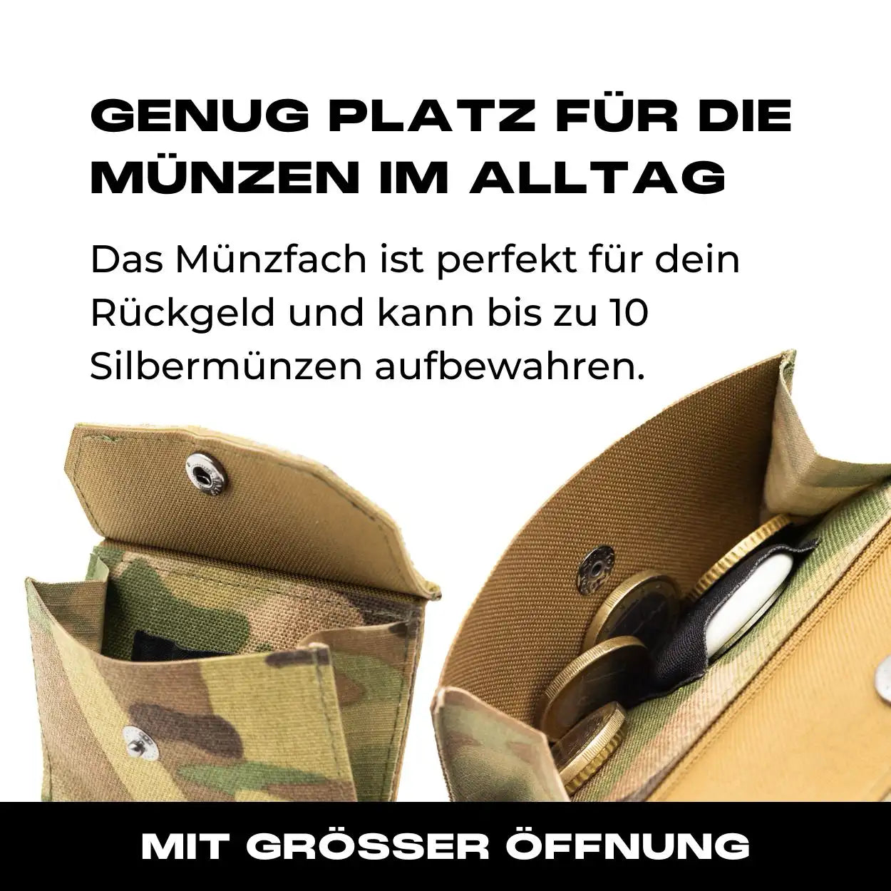 Tactical Wallet inkl. 3x Patch + Münzfach - Multicam Hell