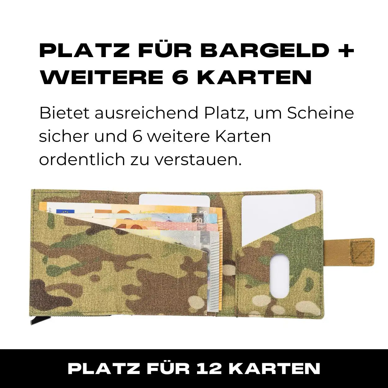Tactical Wallet inkl. 3x Patch + Münzfach - Multicam Hell