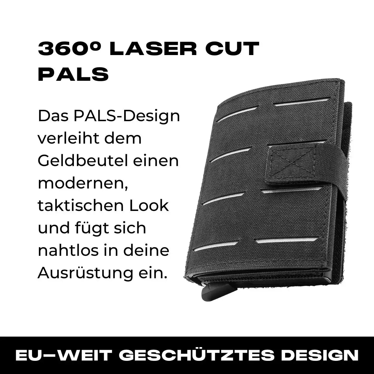 Tactical Wallet inkl. 3x Patch + Münzfach - Schwarz