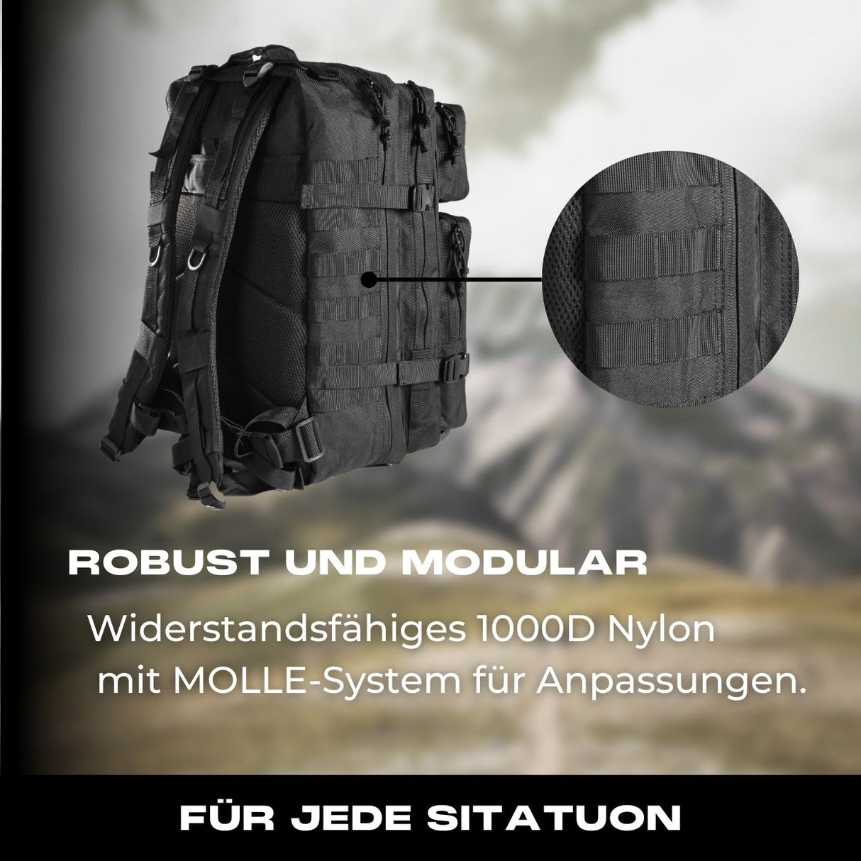 45L Rucksack ECHO in schwarz