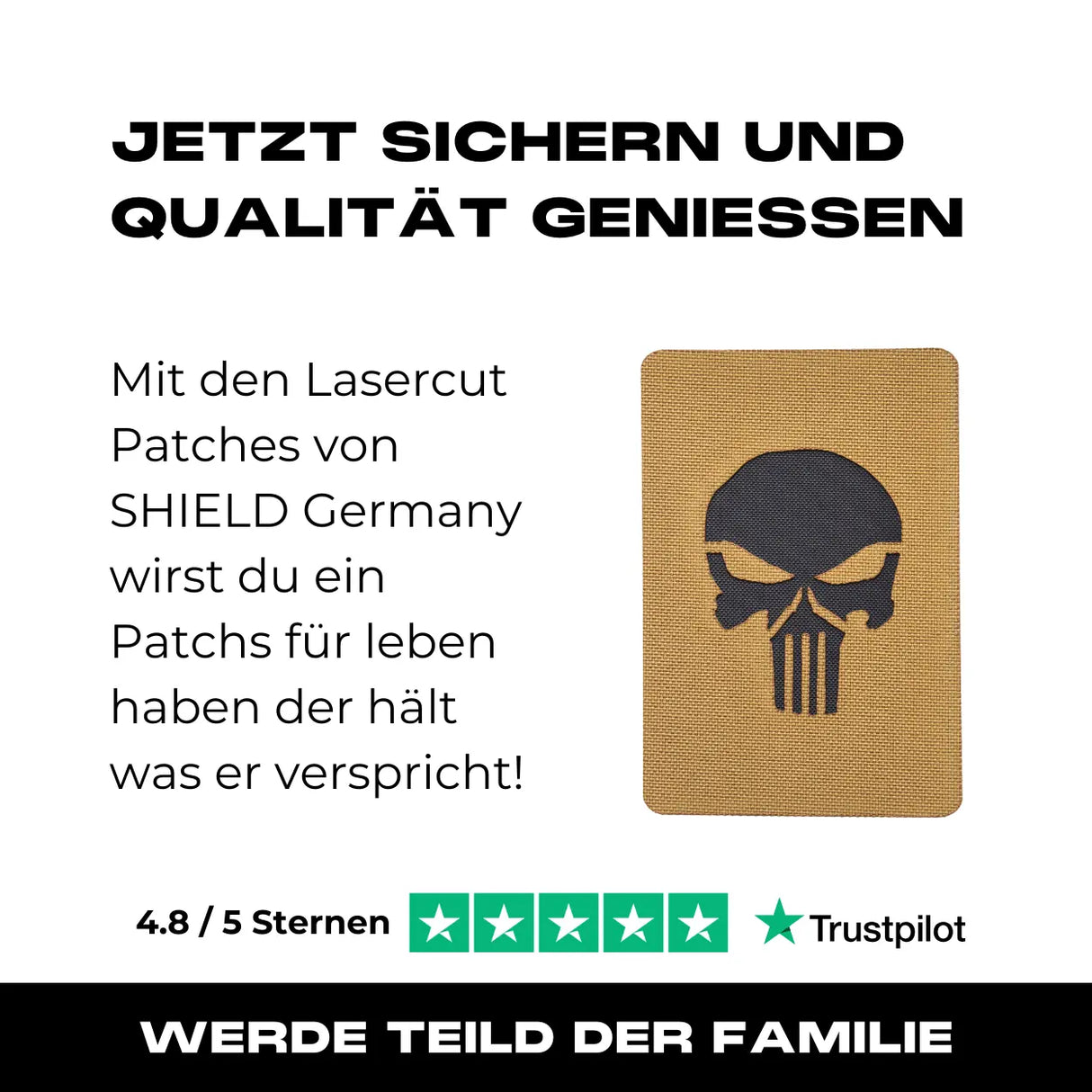 Lasercut Patch - Punisher - Coyote