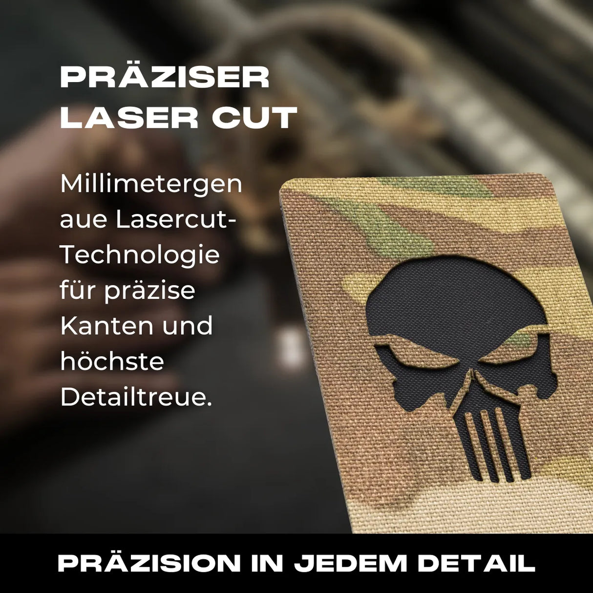 Lasercut Patch - Punisher - Multicam Hell