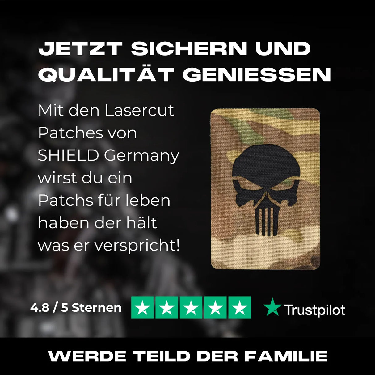 Lasercut Patch - Punisher - Multicam Hell