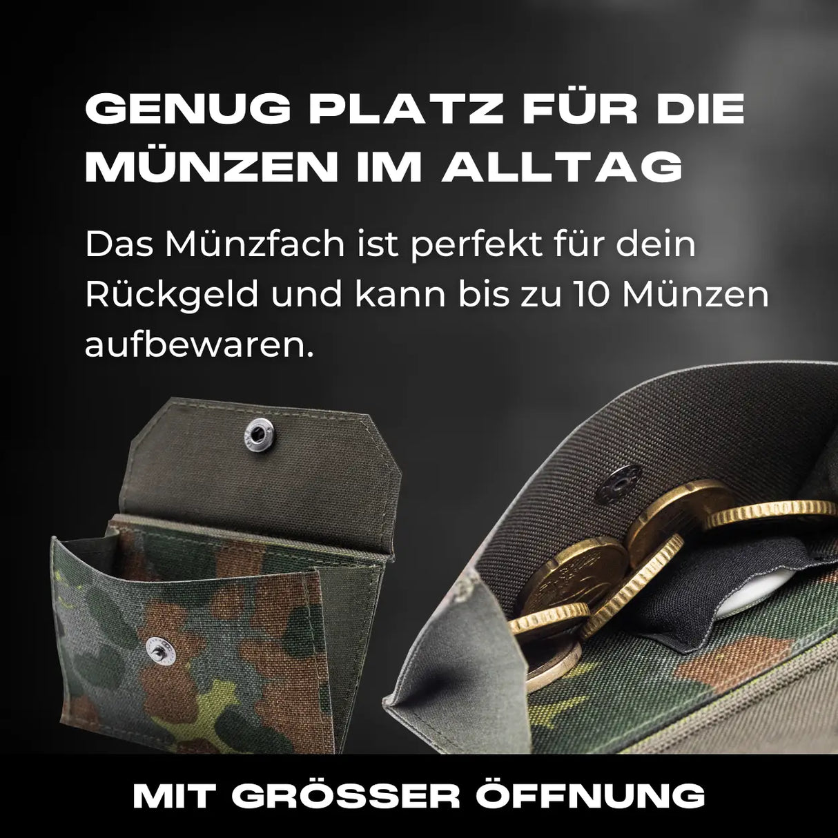 Tactical Wallet Münzfach - 5-Farben Flecktarn