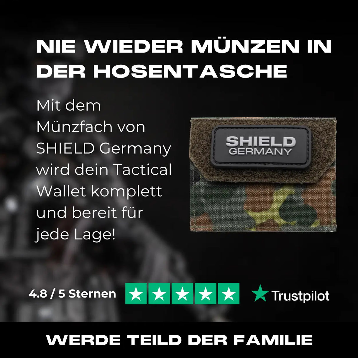 Tactical Wallet Münzfach - 5-Farben Flecktarn