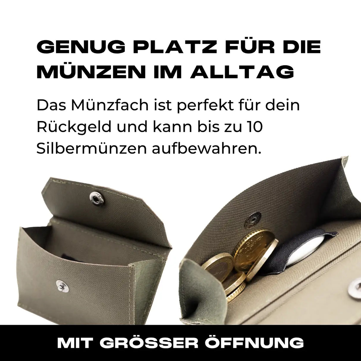 Tactical Wallet Münzfach - Steingrau Oliv