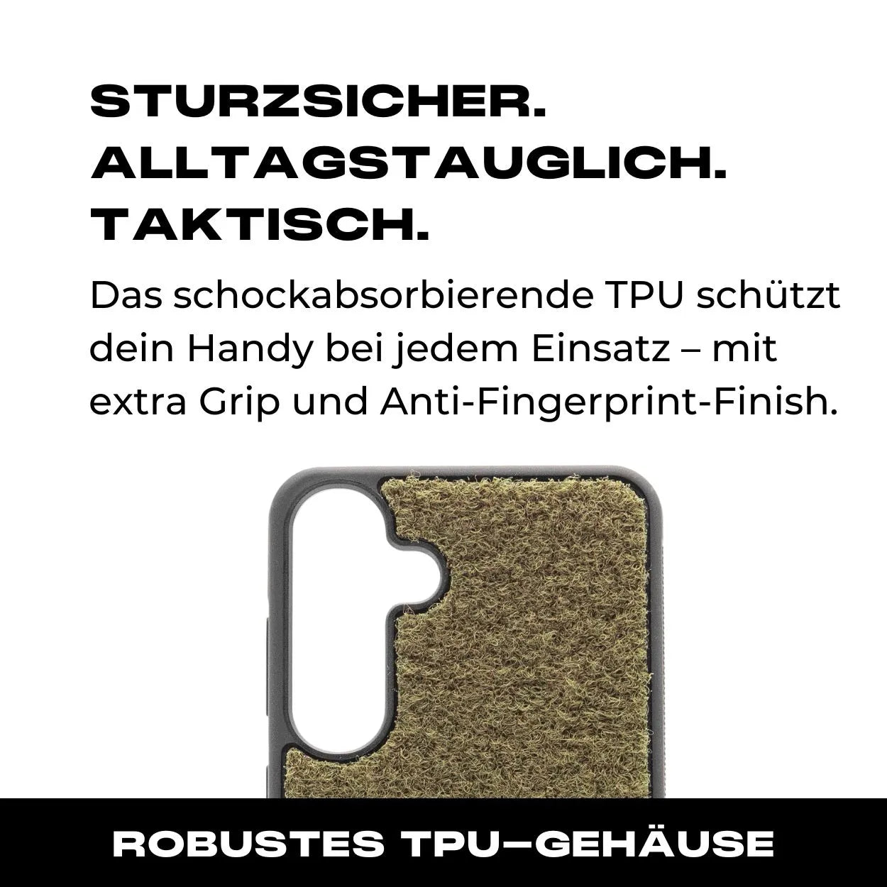 Tactical Case mit Steingrau Oliv Flauschklett - Samsung Galaxy S25 Reihe